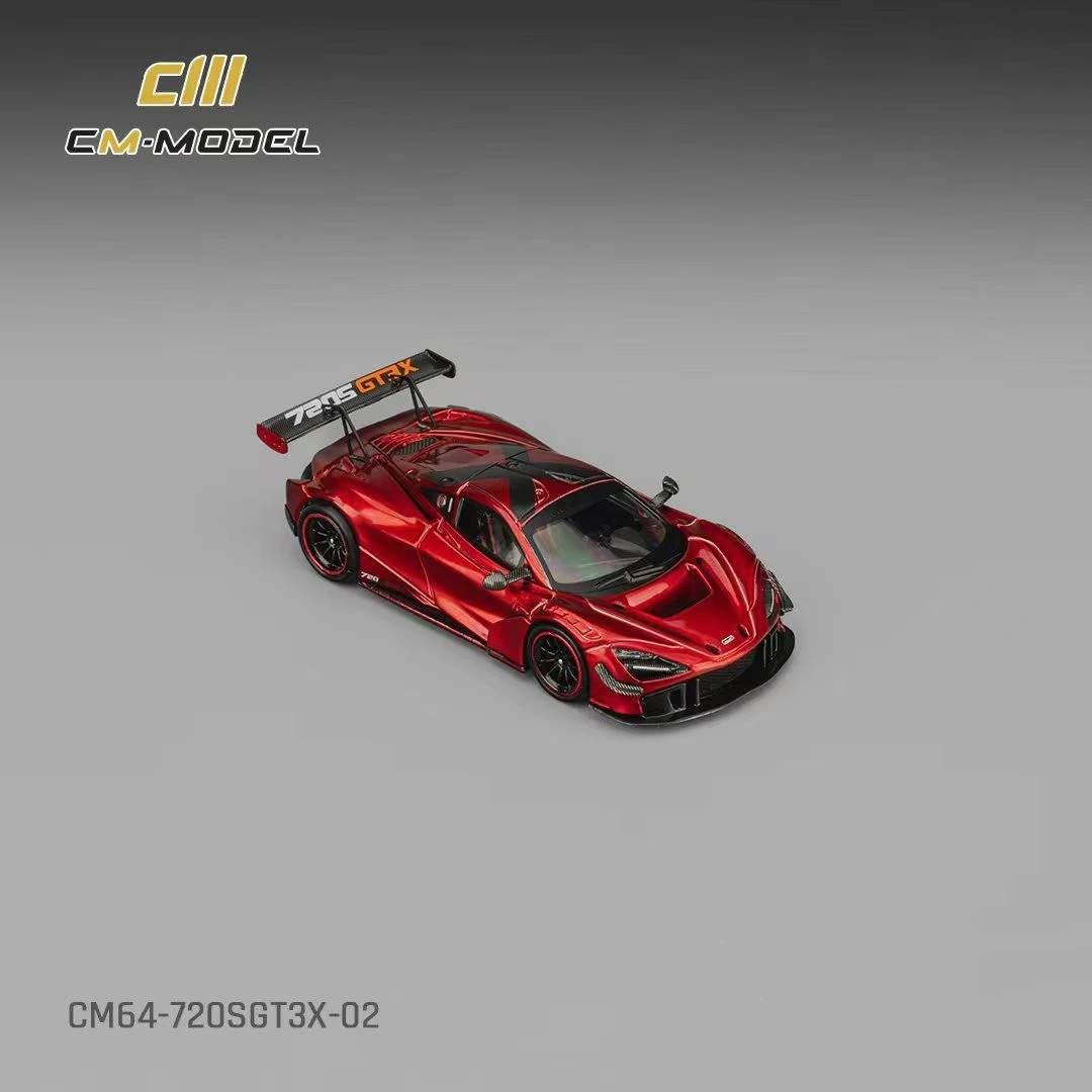 Prévente CM 1:64 720S GT3 métallique rouge moulé sous pression Diorama modèle de voiture jouets CM