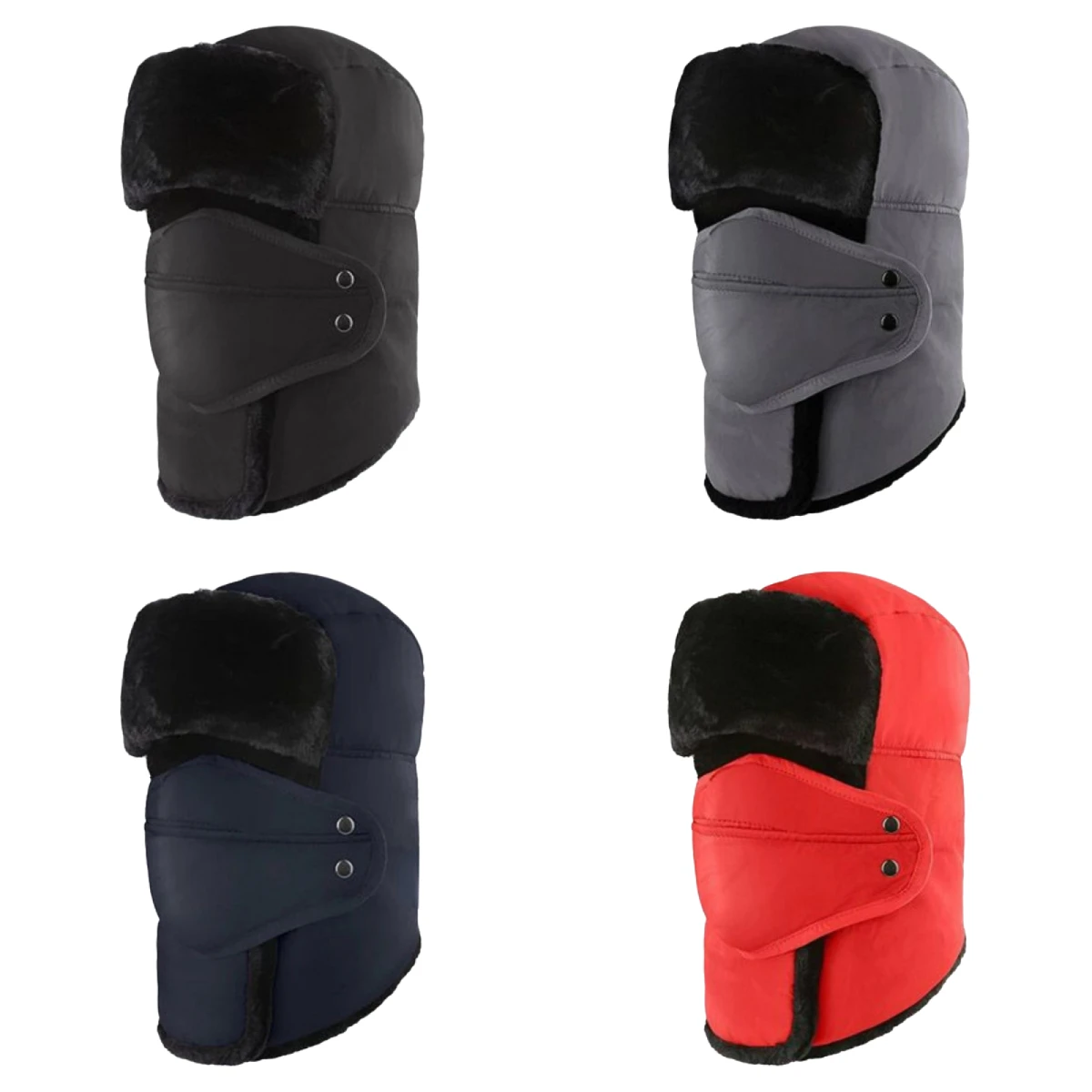 

Solid Color Thickened Lei Feng Hat Warm Windproof Mask Ear Protection Flying Hat Winter Outdoor Cycling Neck Protection Cold Hat