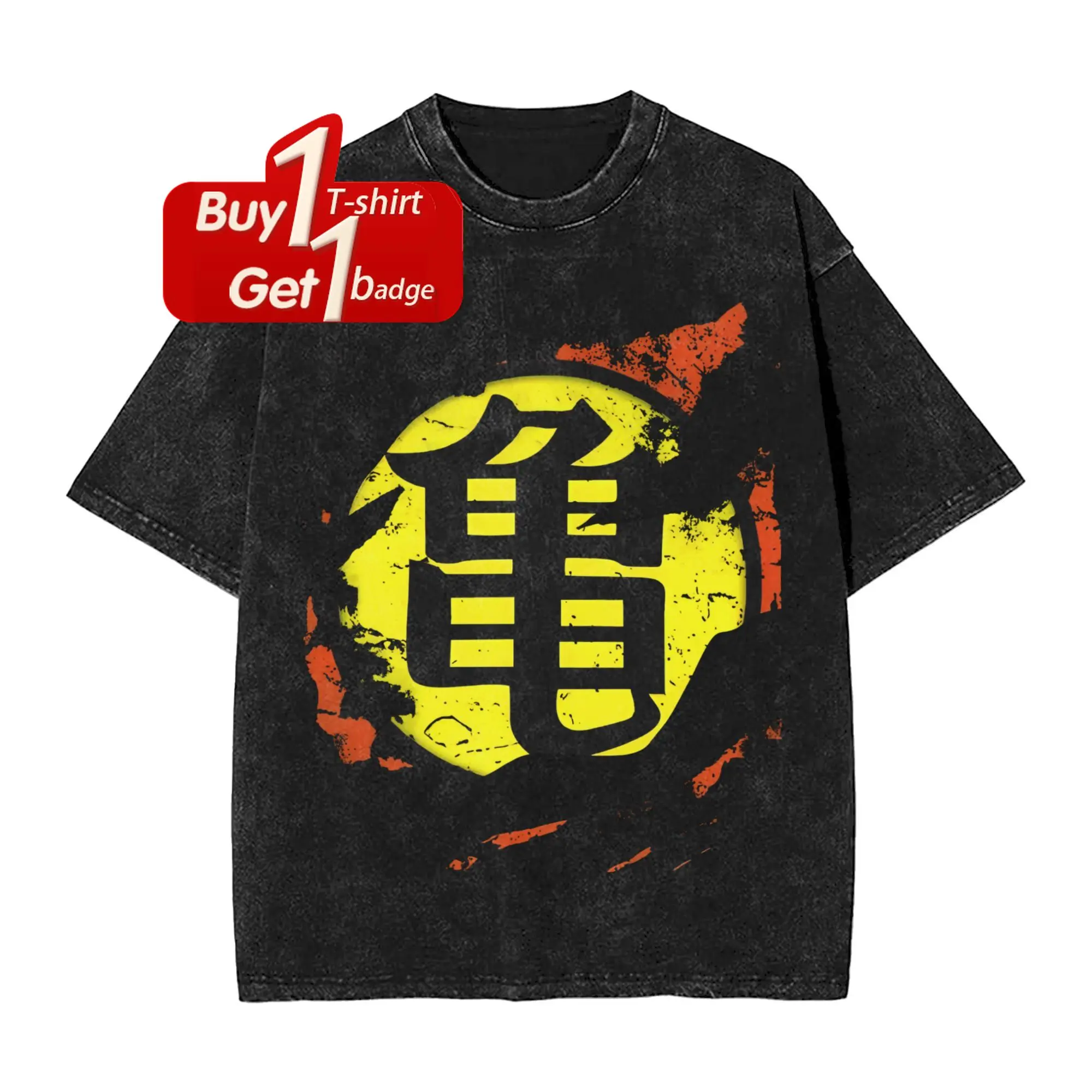 

Summer Y2k Graphic T Shirts Man Dragon Ball Print Oversized Short Sleeve Tee Women Vintage Washed Loose Casual Gym Clothing Tops