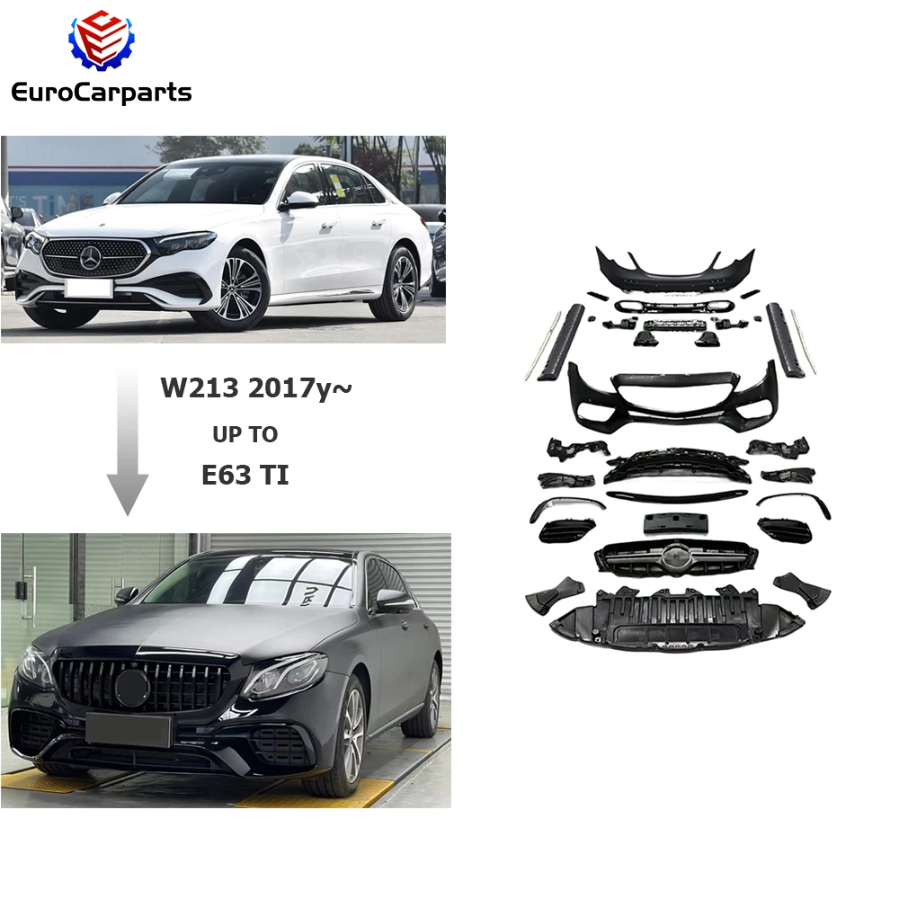 E Class W213 E63 TI Style body kit 2017 year up car accessories car bumpers grille rear lip exhaust tips auto tuning parts