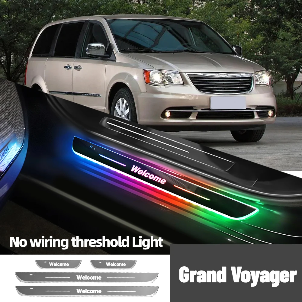 For Chrysler Grand Voyager 2007-2016 2012 2013 Car Door Sill Light Customized Logo LED Welcome Threshold Pedal Lamp Accessories