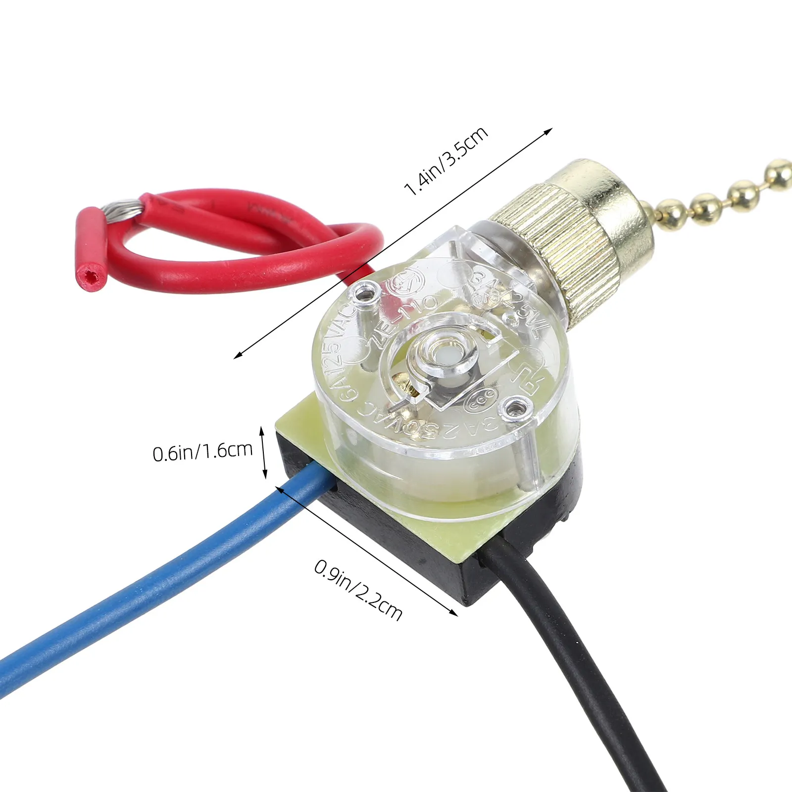 Fan Pull Chain Switch for Ceiling Fan Light Fixture Lamp Chain Pull Cord Replacement Easy Installation Versatile Compatibility