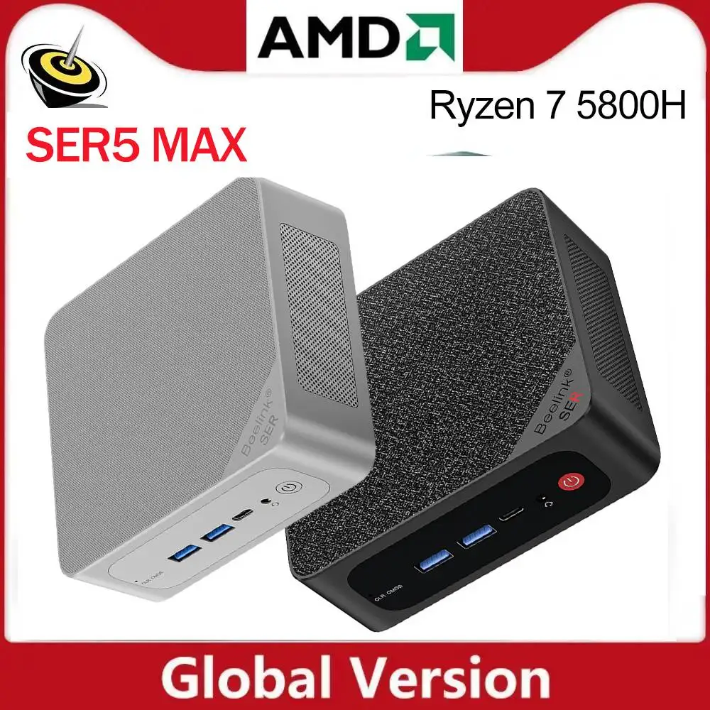 Beelink-Mini PC AMD Ryzen 7 5800H 5700U 5 5560U SER6 MAX SER5 Pro Gaming Home Desktop Computer, WiFi6 DDR5 SSD