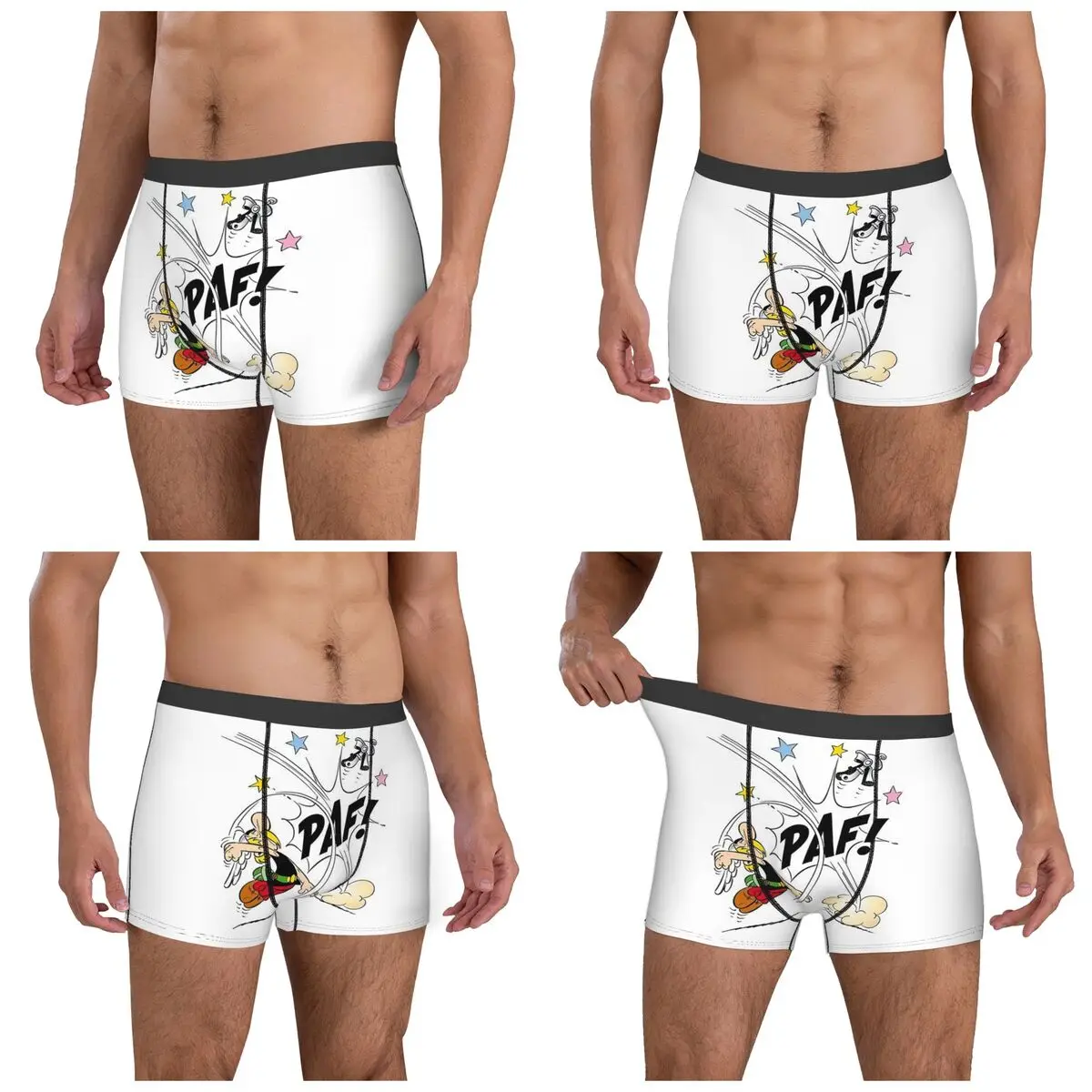 الملاكم السراويل السراويل أستريكس وأوبليكس أستريكس (15) سراويل داخلية للرجال ملابس داخلية جيدة التهوية لهدايا أوم رجل صديقها