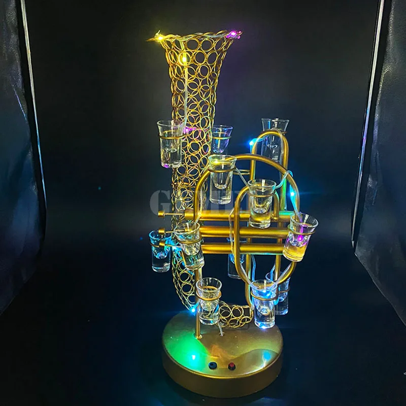

High-End LED Luminous Shot Glass Wine Glass Stand Eco-Friendly Nightclub/Banquet Bar Decoration for Advertising
