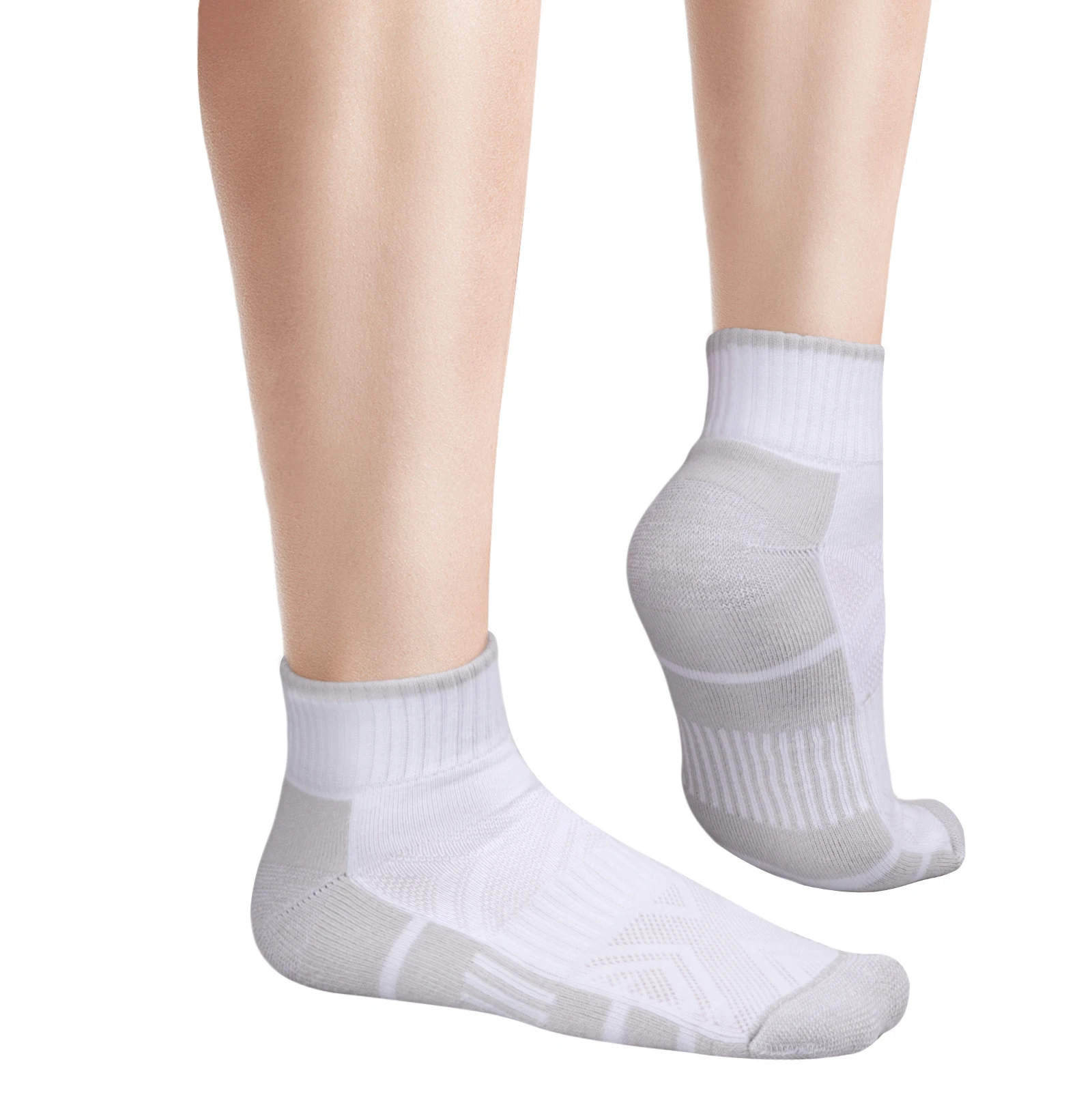 Mens Golf Tennis Training Athletic Ankle Socks Moisture Wicking Cotton Cushioned Quarter Crew Socks For Men, 5 Pairs