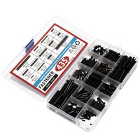 435pcs Black Elastic Pin Open Positioning Cylindrical Sorting Set M1.5 M2 M2.5 M3 M4 M6 Cotter Pin High Quality Links