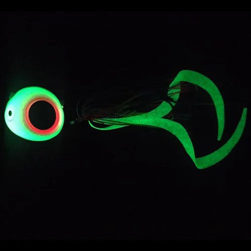 Imagen 2 del producto 250g/150g/120g/100g/80g/60g/40g Glow Lumious Kabura Pesca Slider Snapper/mar Bream Jig head con falda jigging señuelo mar jig barco