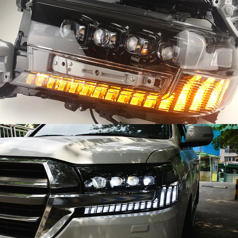 Crystal LED Headlight Front Led Headlight For land cruiser 16-19 headlamp high quality orginal style with signal light