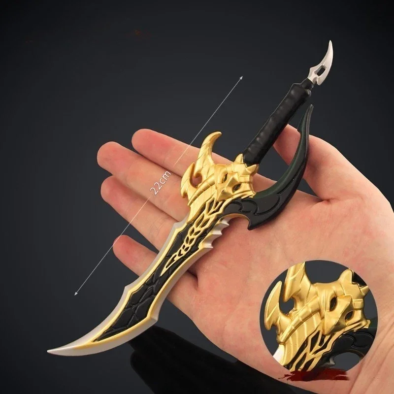 22cm Solo Leveling Anime Knight Killer Golden Fang Model ze Stopu Metalu Zestaw Zabawek Kolekcjonerskich Figurka Akcji Dekoracja na Biurko Prezent