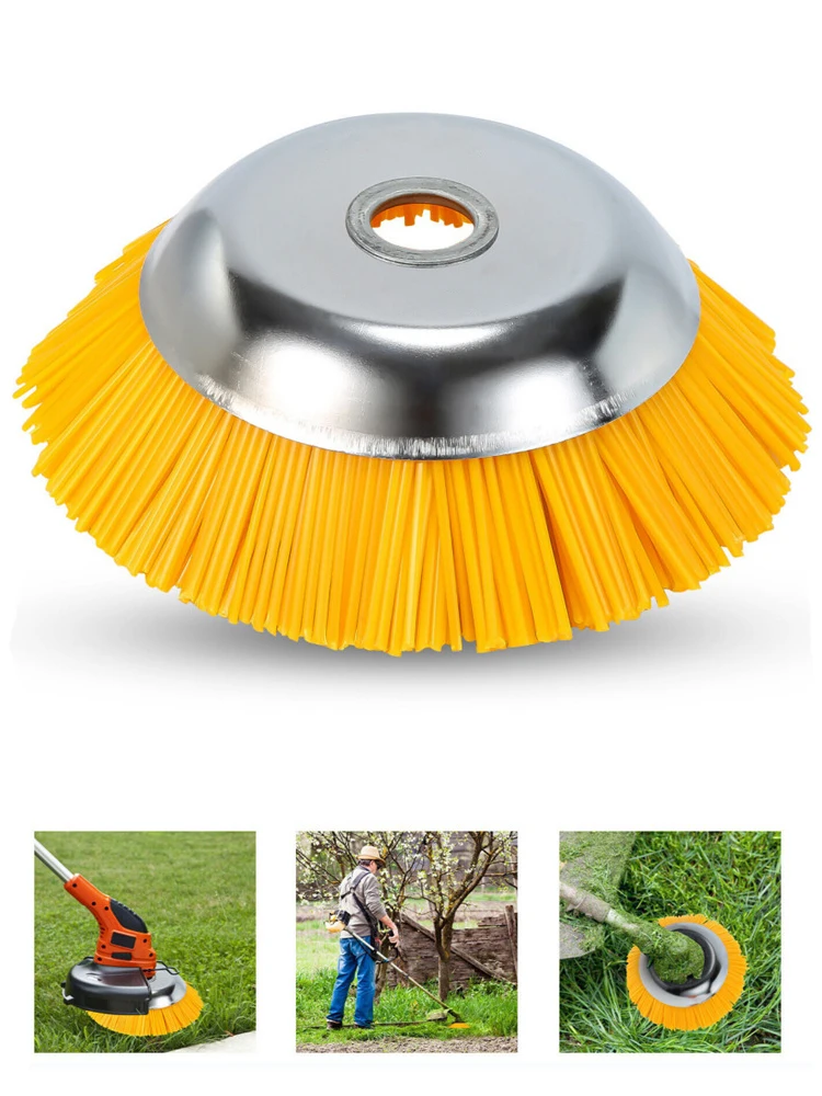 8-Zoll-Unkraut-Freischneiderkopf, Rasenmäher, universeller Rasentrimmerkopf, Nylondraht, Rad, rotierende Unkrautbürste für Garten-Rasenmäher
