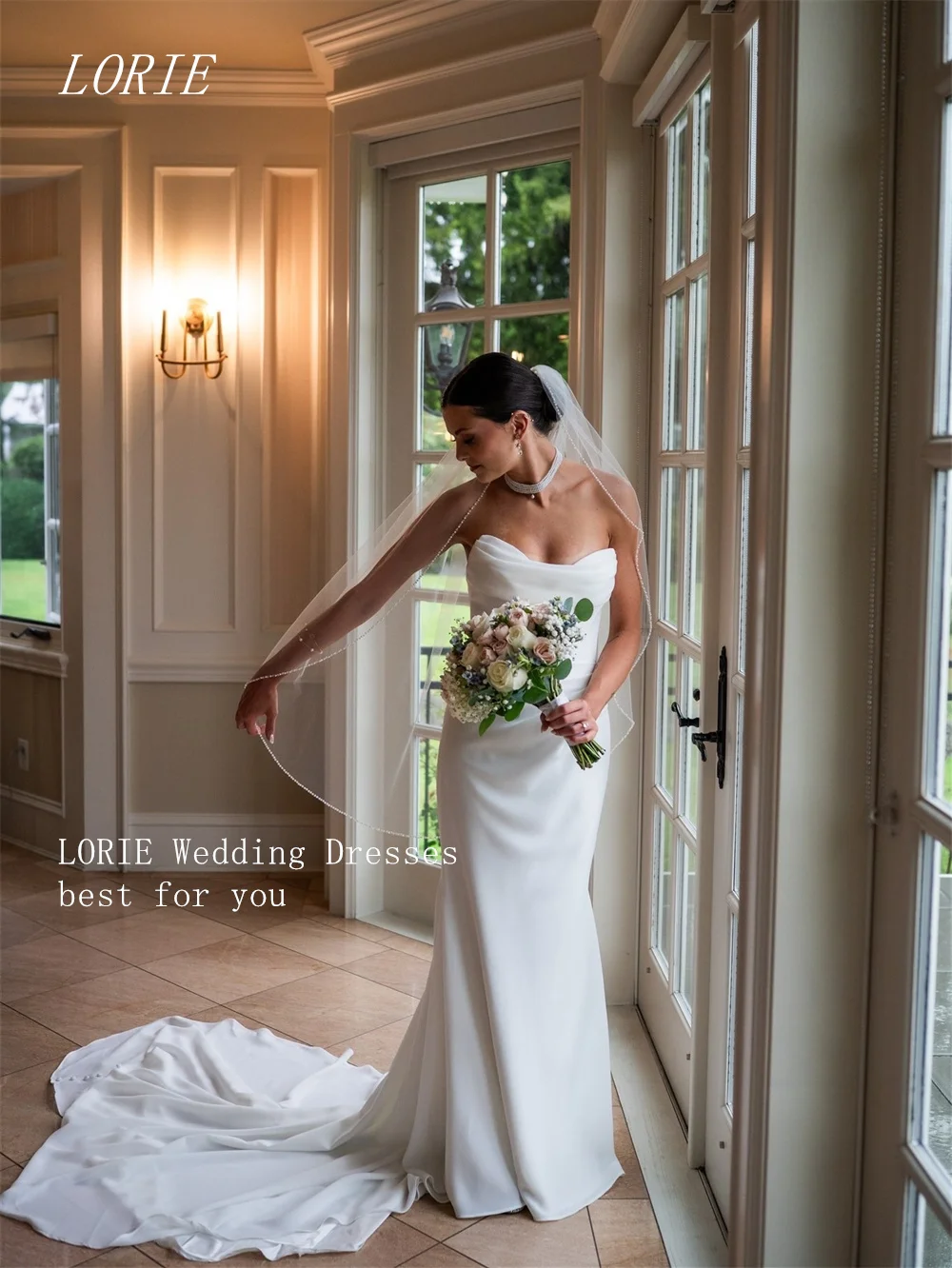 LORIE فاخر مشد حورية البحر فستان الزفاف التخلص على شكل قلب فساتين زفاف الخصر Cinching ثوب زفاف مخصص 2026