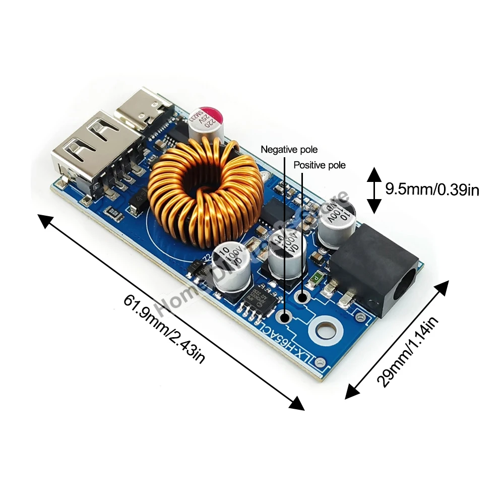 PD/qc2. 0 podwójne USB telefon komórkowy typu C Adapter szybkiego ładowania DC12-96V 65W 3.5A 65W moduł obniżający dla AppleHuawei SCP/FCP