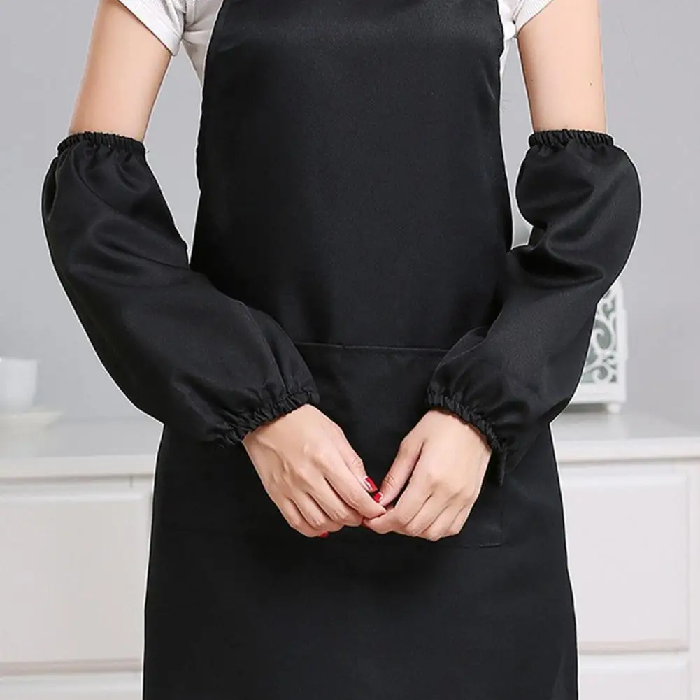 

1 Pair 33cm Waterproof Sleeves Oversleeves Elastic Cuffs Anti-Dirty Sleeve Cuff Protection Oil-Proof Kitchen Apron Accessories