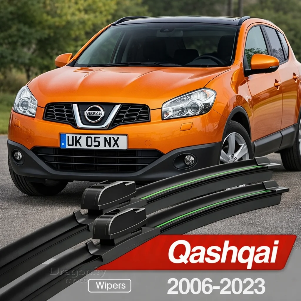 

Для Nissan Qashqai J10 J11 J12 2006-2023: Комплект из 2 передних дворников (щеток стеклоочистителя) для лобового стекла, аксессуары для окон 2007, 2009, 2013, 2014, 2020 годов