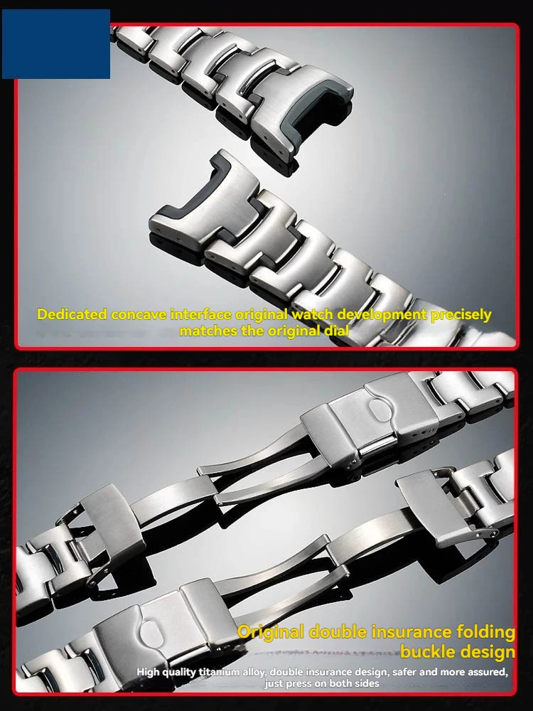 Для Casio PRG-240 PRG-130Y/T PRW-1500 модифицированный ремешок для часов из титанового сплава, мужской высококачественный металлический ремешок, силиконовый браслет Notch
