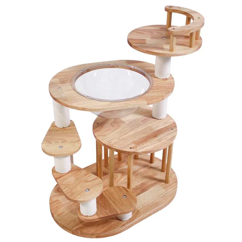 

Solid wood cat frame Tree climbing frame Cat scratching board Customized cat climbing frame Solid wood forCTS-011