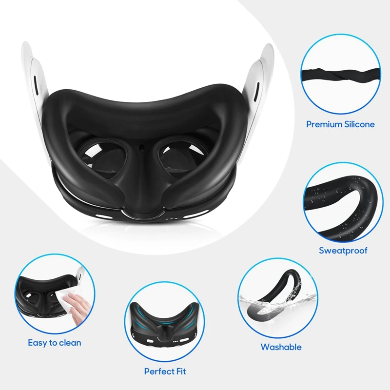 10-In-1 Silicone Controller Cover Case For Meta Quest 3 VR Headset Face Cover Rocker Cap Lens Cover Battery Cover