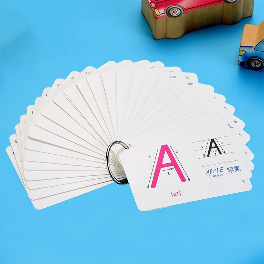 

1Set Alphabet Learning Cards Children Literacy English Spelling 26 Letter Flashcards Early Education Portable Size Smooth