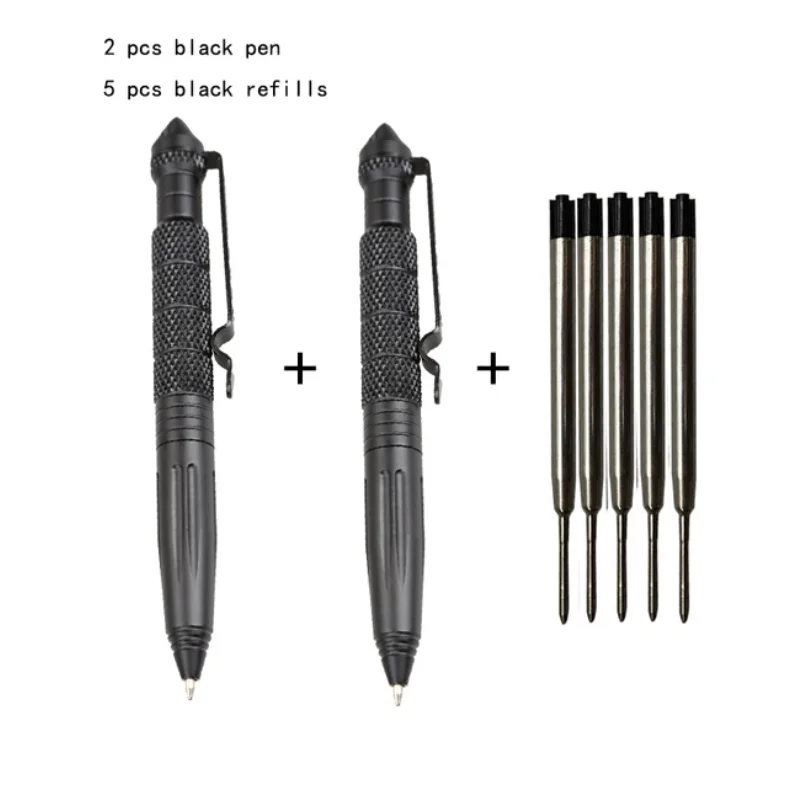 

High Quality Tactical Pen Metal Self Defence School Office Ballpoint Pens Emergency Glass Breaker Self Defense EDC Supplies