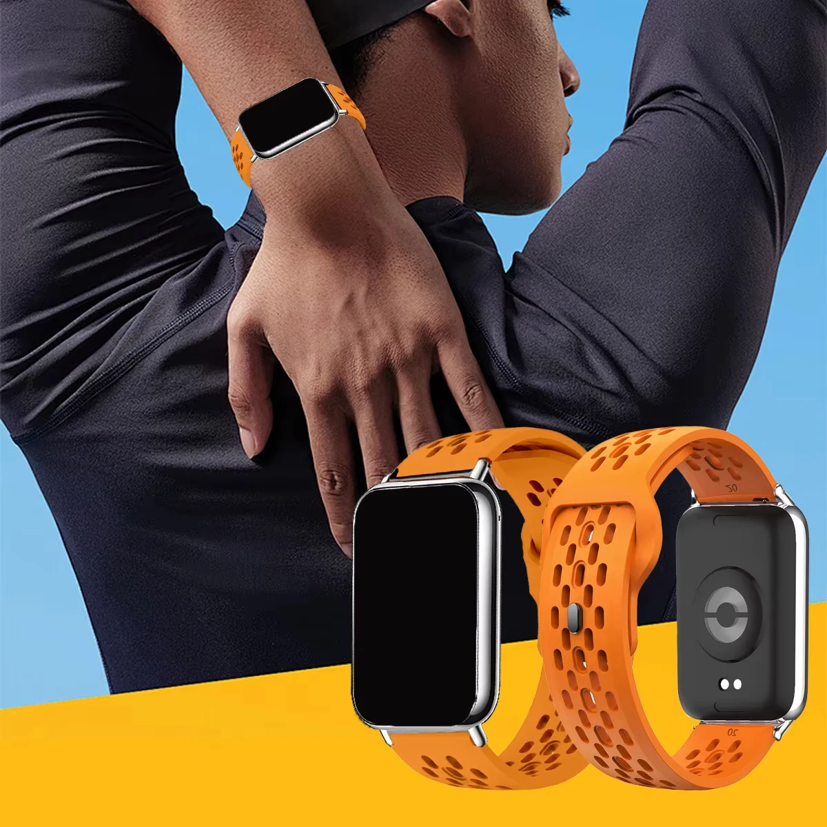 حزام بديل من السيليكون الرياضي لساعة Xiaomi Mi Band 9 Pro/8 Pro سوار ناعم قابل للتنفس لساعة Redmi 5/4 معصمه Correa