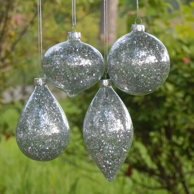 Transparent glass ball painted Christmas decoration pendant