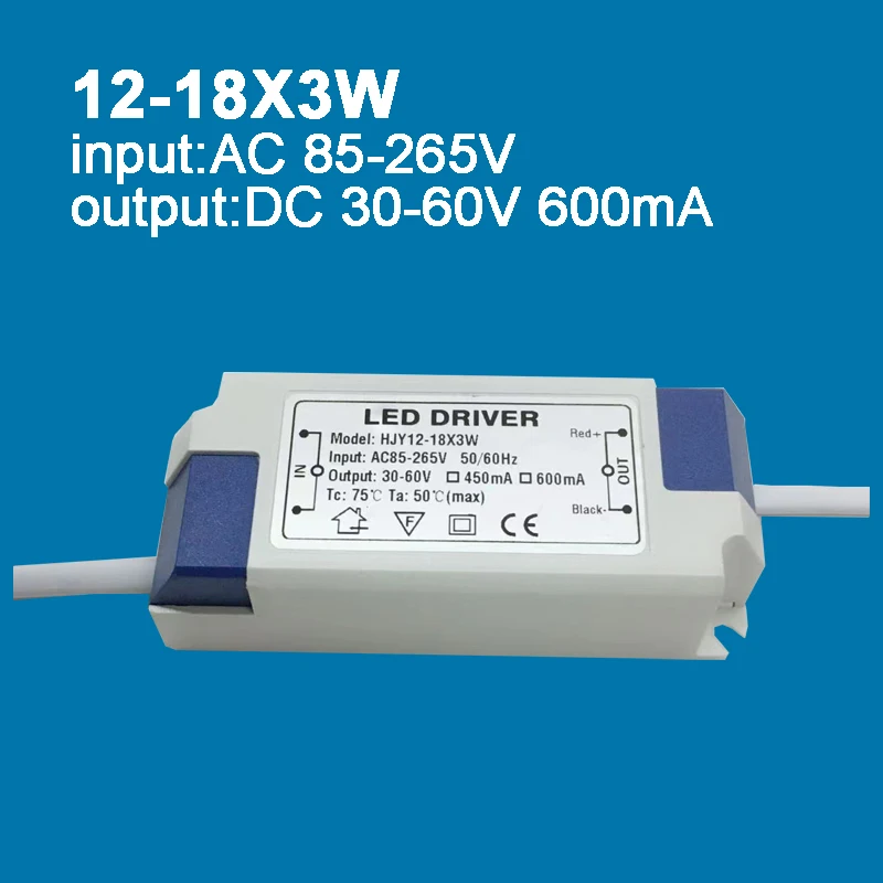 AC 85V - 265V Constant Current Power Supply Driver for 1-30X3W 600mA Diode Panel Light spotlight Ceiling Light