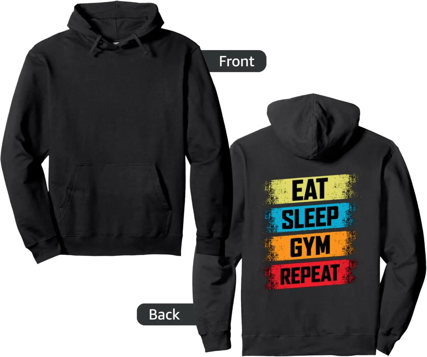 Eat Sleep Gym Repeat Funny Work Out Gym Funny Pullover Hoodie Unisex Autumn Streetwear Tops Customizable Sweatshirt