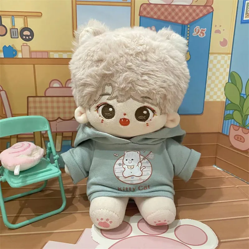 

2 Colors 20CM Star Plush Doll Clothes Cute Puppy Kitten Hoodie 20CM Cotton Stuffed Doll Dress Up Accessories