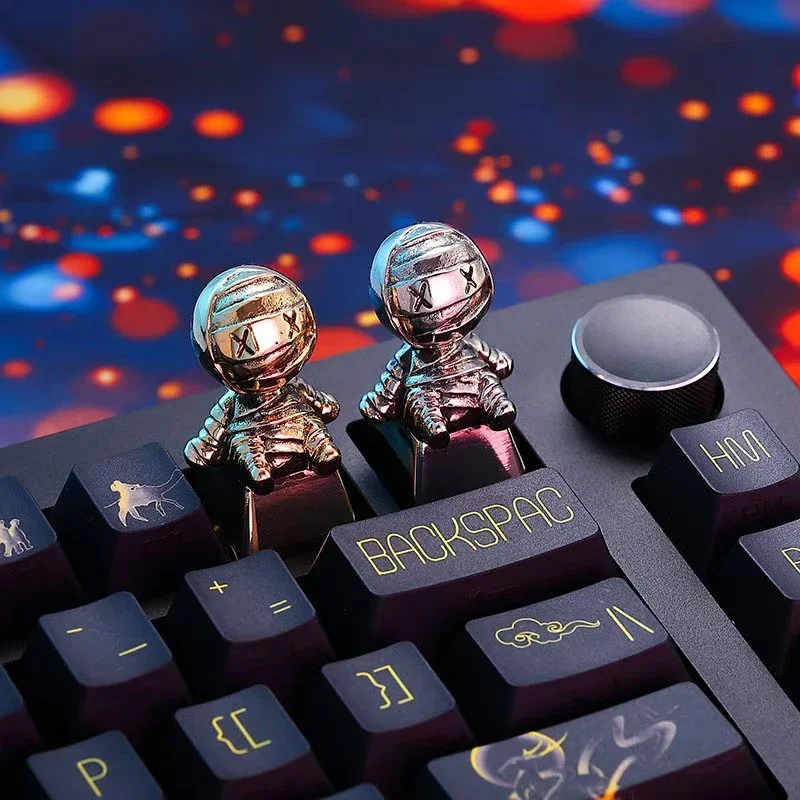 

Original pure copper personalized metal small mummy keycap custom keycap mechanical keyboard cross shaft universal