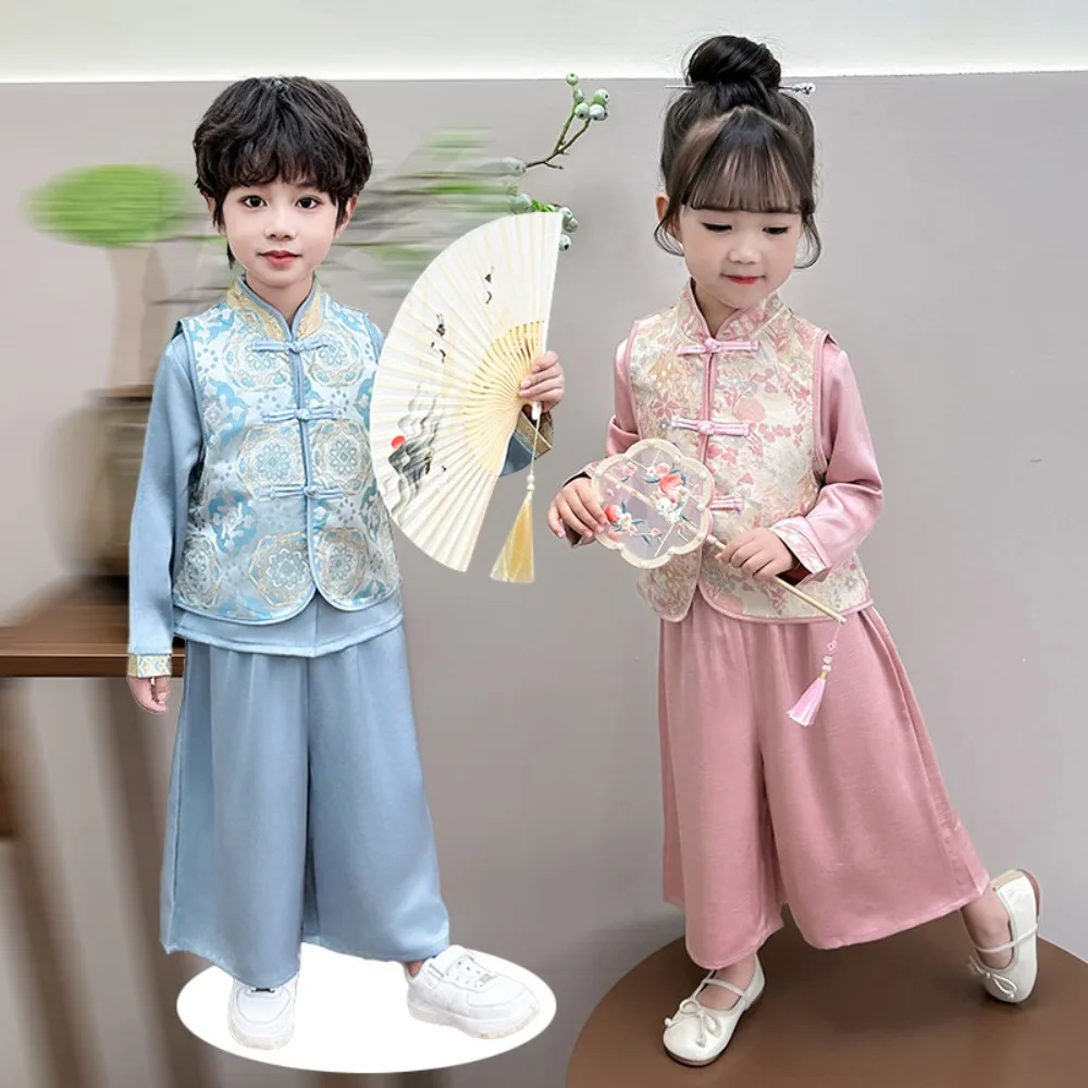 カンフーユニフォーム漢服少年少女セットエスニックスタイルコスプレステージパフォーマンス衣装ダンスウェア子供服子供服