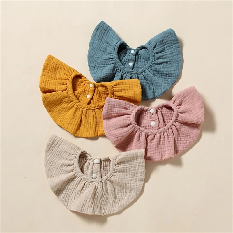 Хлопковый нагрудник для слюней, стильный и практичный шарф-бандана, нагрудник для прорезывания зубов, 4-слойная ткань для цвет и