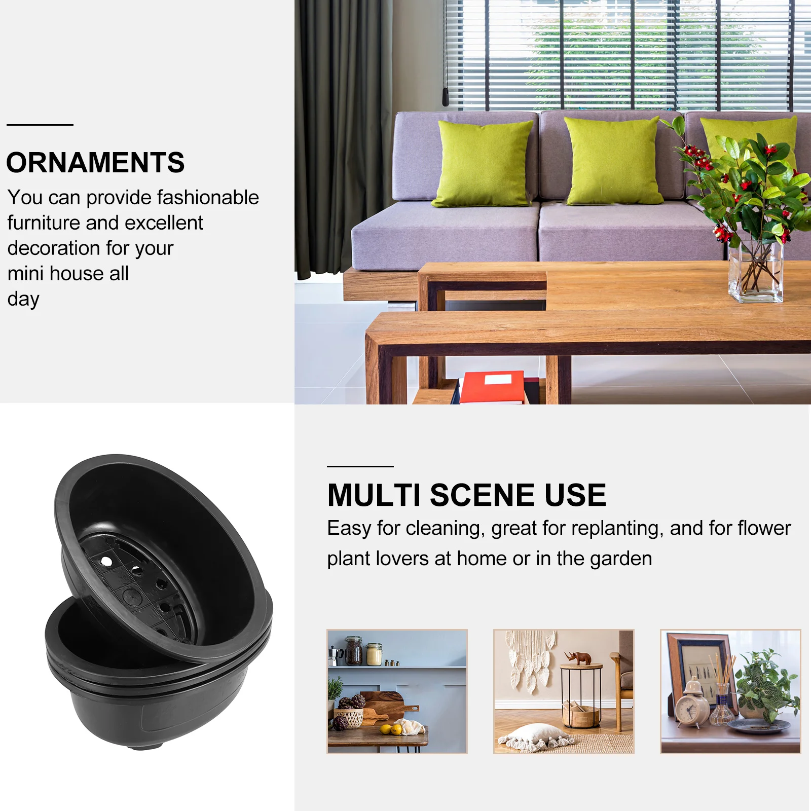 

4Pcs Plastic Flower Pots for Gardening Succulent Plant Pot Household Balcony Landscape Planters Plastic Flower Pots