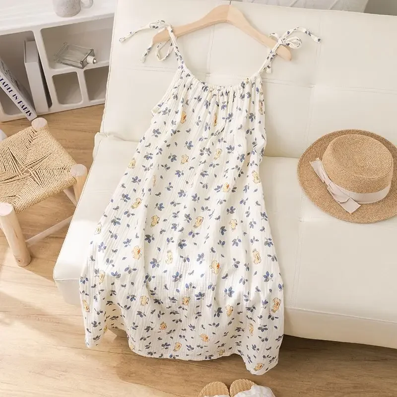 Summer Suspender Nightgown Cute Pajamas for Women Cotton Home Clothes Sleepwear Woman Offer Nightwear Nightgowns Homewear Sexy