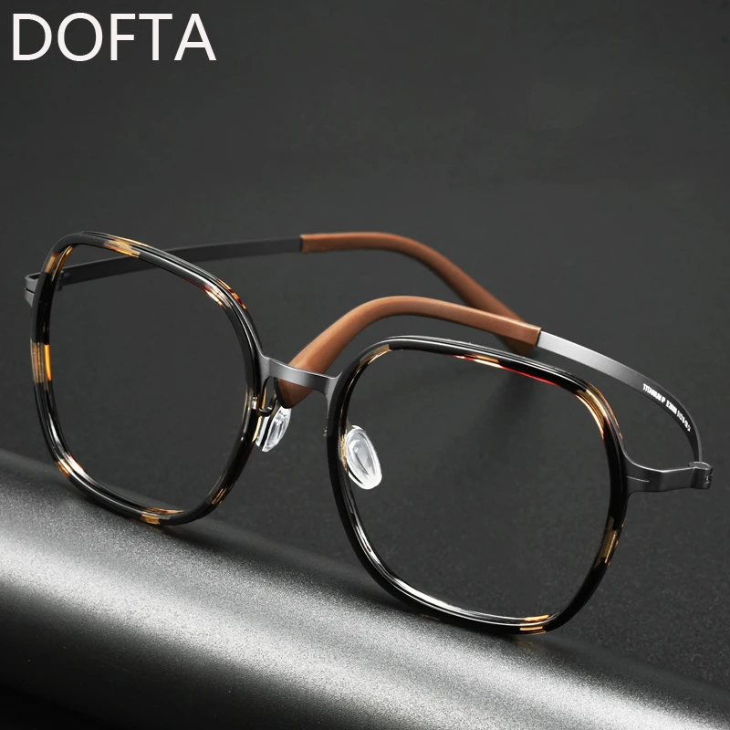 DOFTA Men's Retro Titanium Optical Glasses Frame Ultra Lightweight Prescription Eyeglasses Frame Men Eyewear