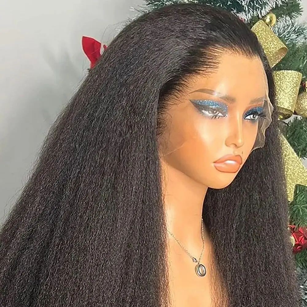 

40 inch Kinky Straight 13x4 HD Transparent Lace Front Human Hair Wig 5x5 Lace Front Wig Pre Plucked Brazilian Human Hair Wig