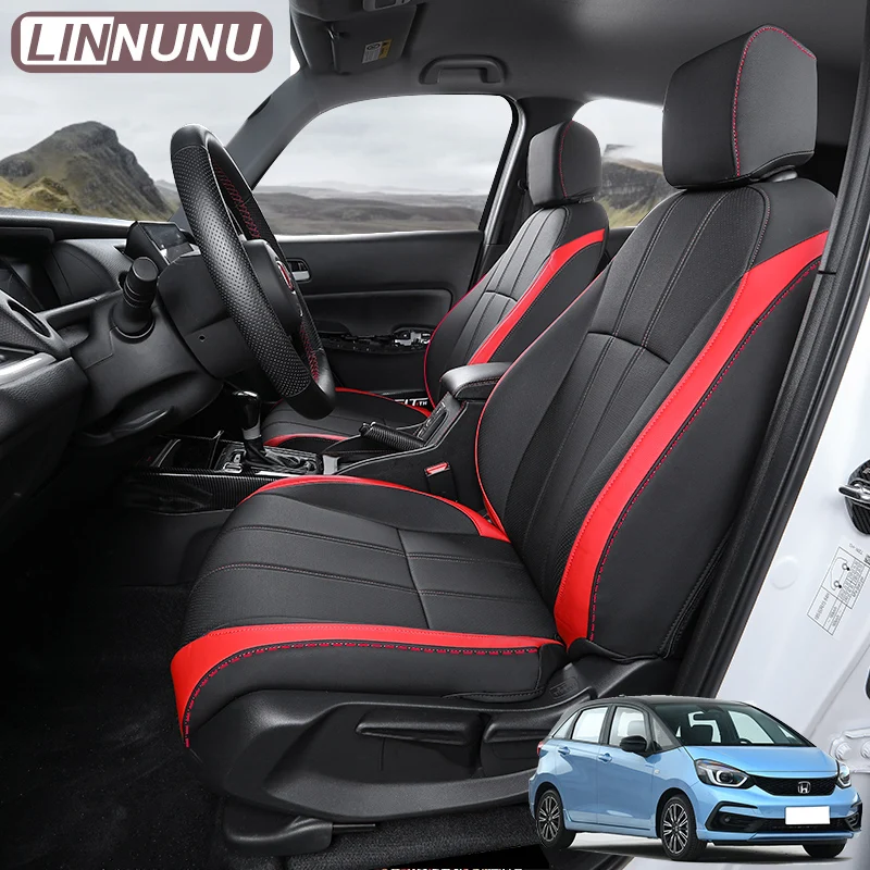 

LINNUNU For Honda Fit GR9 JAZZ 2021 2022 2023 2024 Car seat cover full coverage enclosed cushion leather protection accessories