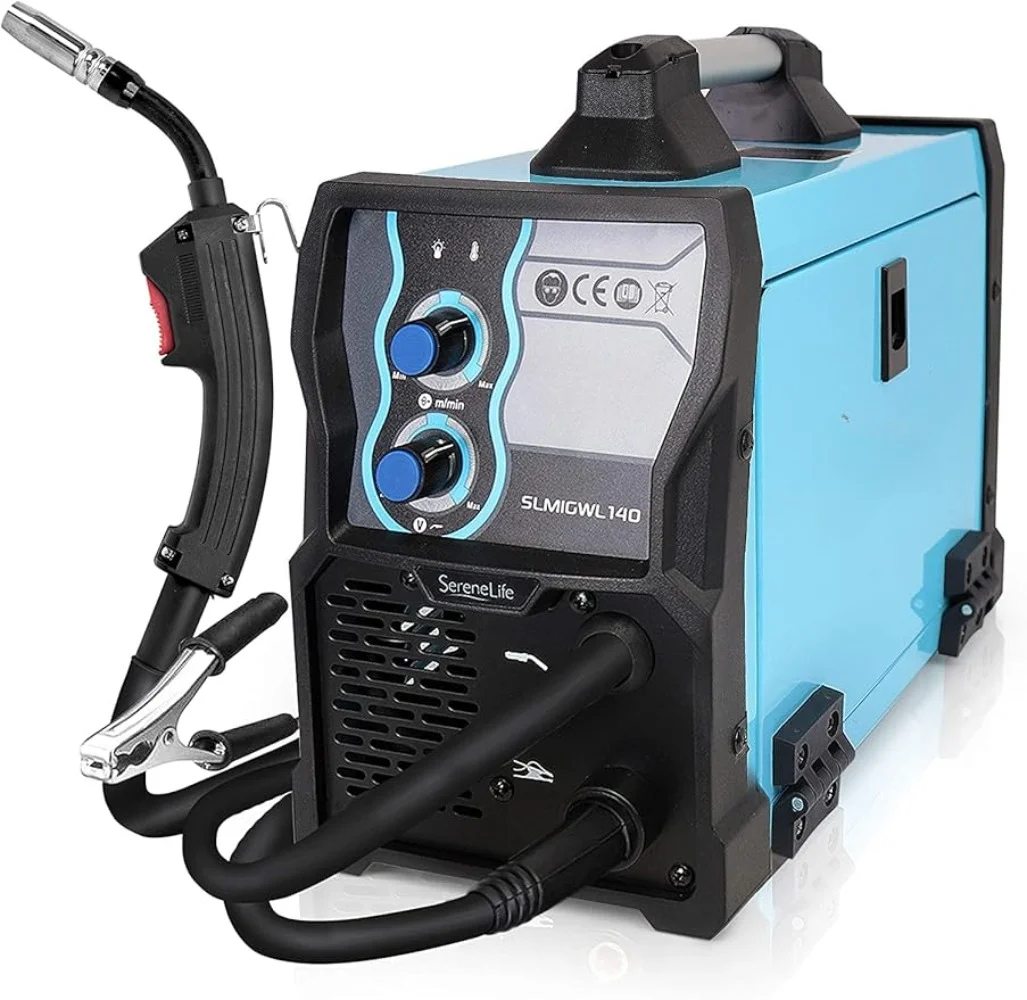 MIG Welder Flux Core Welding Machine with Gas and No Gas 130A DC 110V 220v IGBT Inverter Welder with Automatic Wire Feed