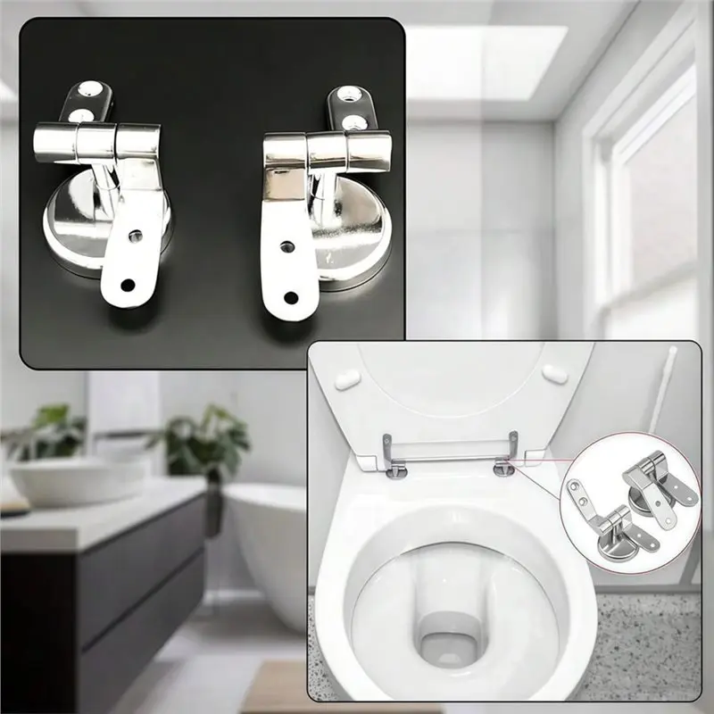 AT14 Toilet Lid Hinge Mountings, Top Tightening Replacement For Round Toilet Covers, Non-Universal Seat Hinge Parts