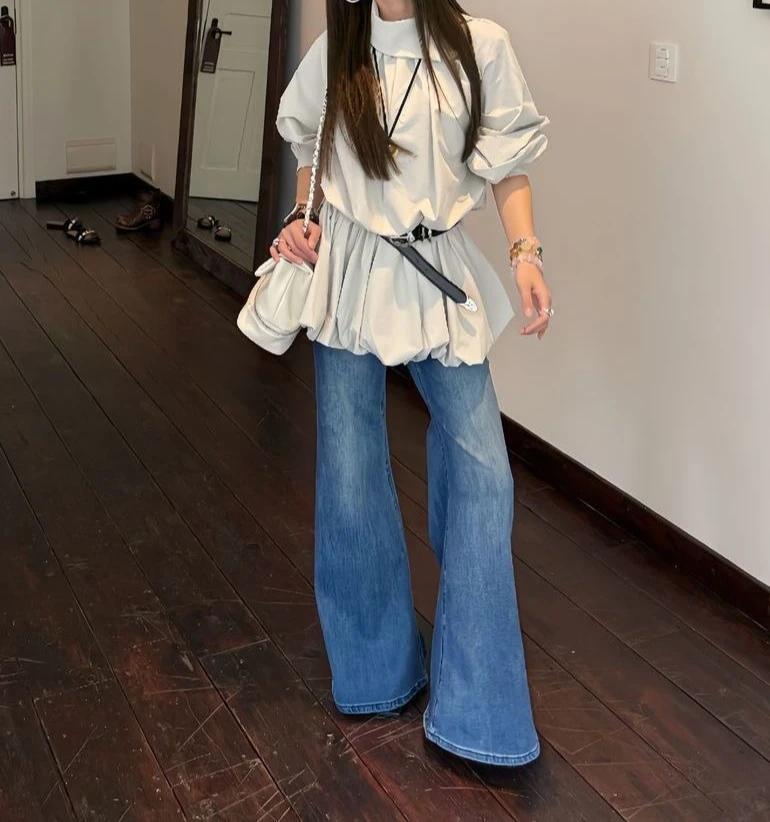 

Waist Thin Shirt Dress Women's Spring and Autumn New Design Sense Chic Bud Short Skirt