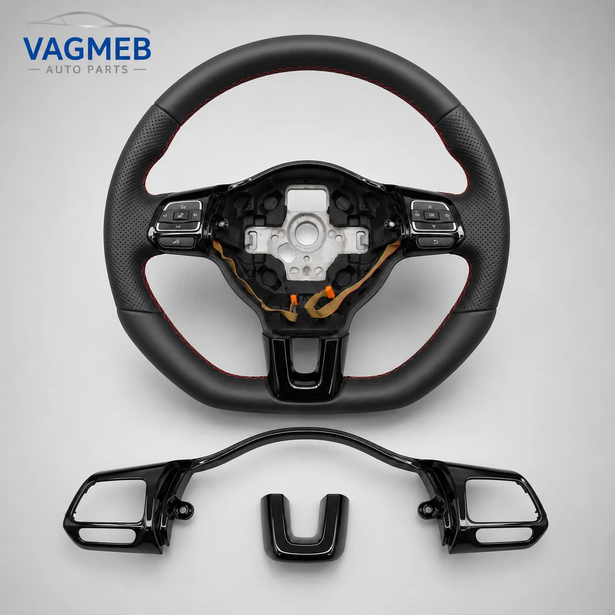 Image of Lenkrad-Multifunktionsknopf-Dekorrahmenabdeckung für VW Golf VI MK6 Innenraum-Modifikationszubehör