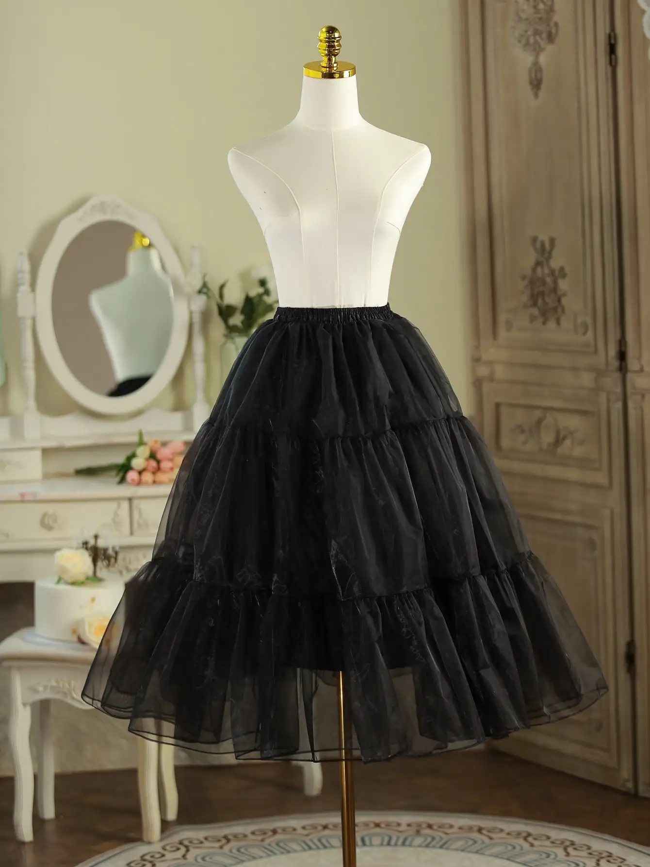 Elastic Mesh Petticoat Underskirt In Multicolors For Lolita, Cosplay, Long Skirt And Dress Accessories Halloween