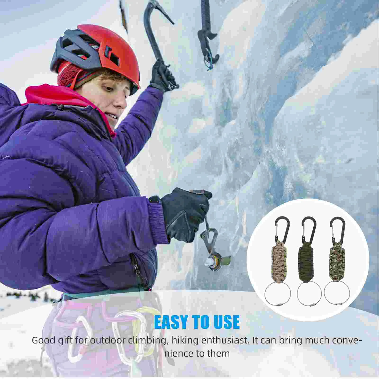 Outdoor Key Chain Keychains with Carabiner Clip Rings Pendant Camping Durable Lanyards for Keys