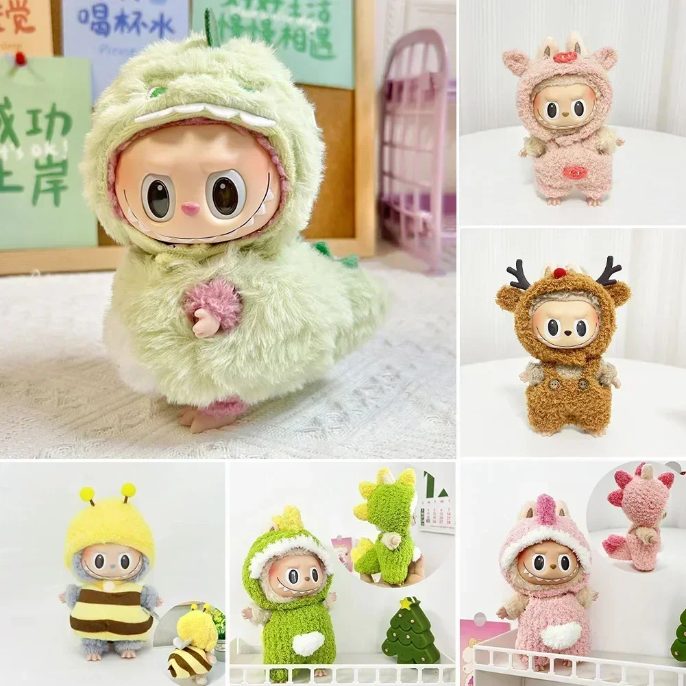 13 tipos de Mini ropa para muñecas de peluche, accesorios para atuendo para Labubu II Idol, muñecas de 17cm, ropa de fiesta para sentarse, regalo DIY