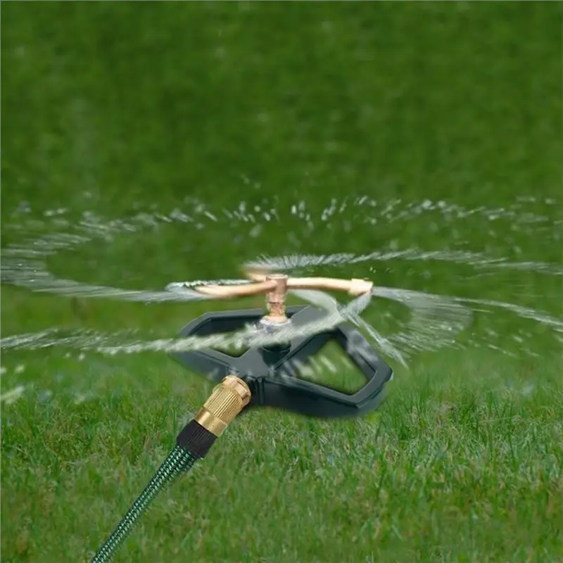AB41-Metal Pulsating Sprinklers With Metal Base, 4-Arms Automatic Rotary Sprinkler 360 Degree Pulsating Impact Sprinklers