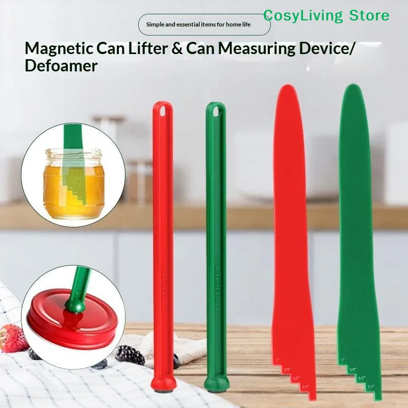 [CL]Magnetic Jar Lid Lifter With Bubble Popper And Measuring Marks For Home Canning Jam Making Kitchen Use[CL]