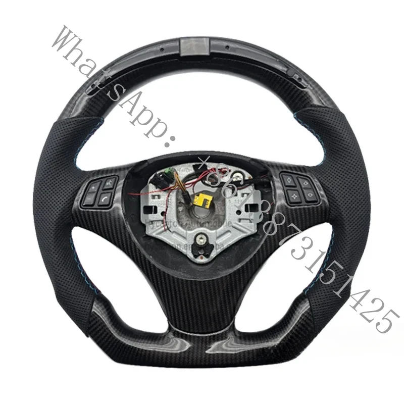 

New product performance perforated carbon fiber leather LED E90 auto steering wheel