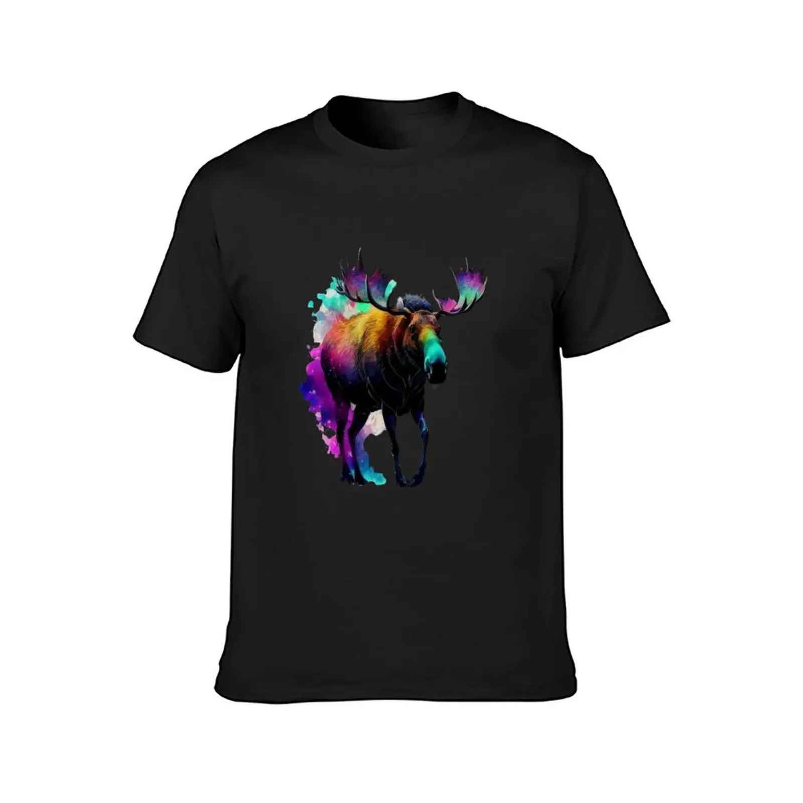 Moose Explosion of Colors T-Shirt anime funnys aesthetic clothes korean fashion oversized t shirt men