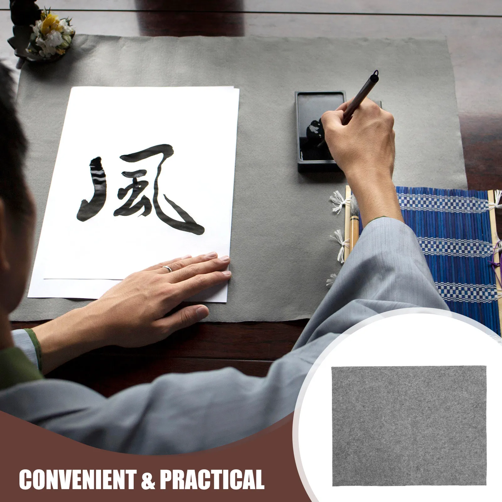 Calligraphy Felt Mat Premium Felt Desk Pad Absorbs Ink Water Protects Desktop Ideal for Brush Calligraphy Painting Writing