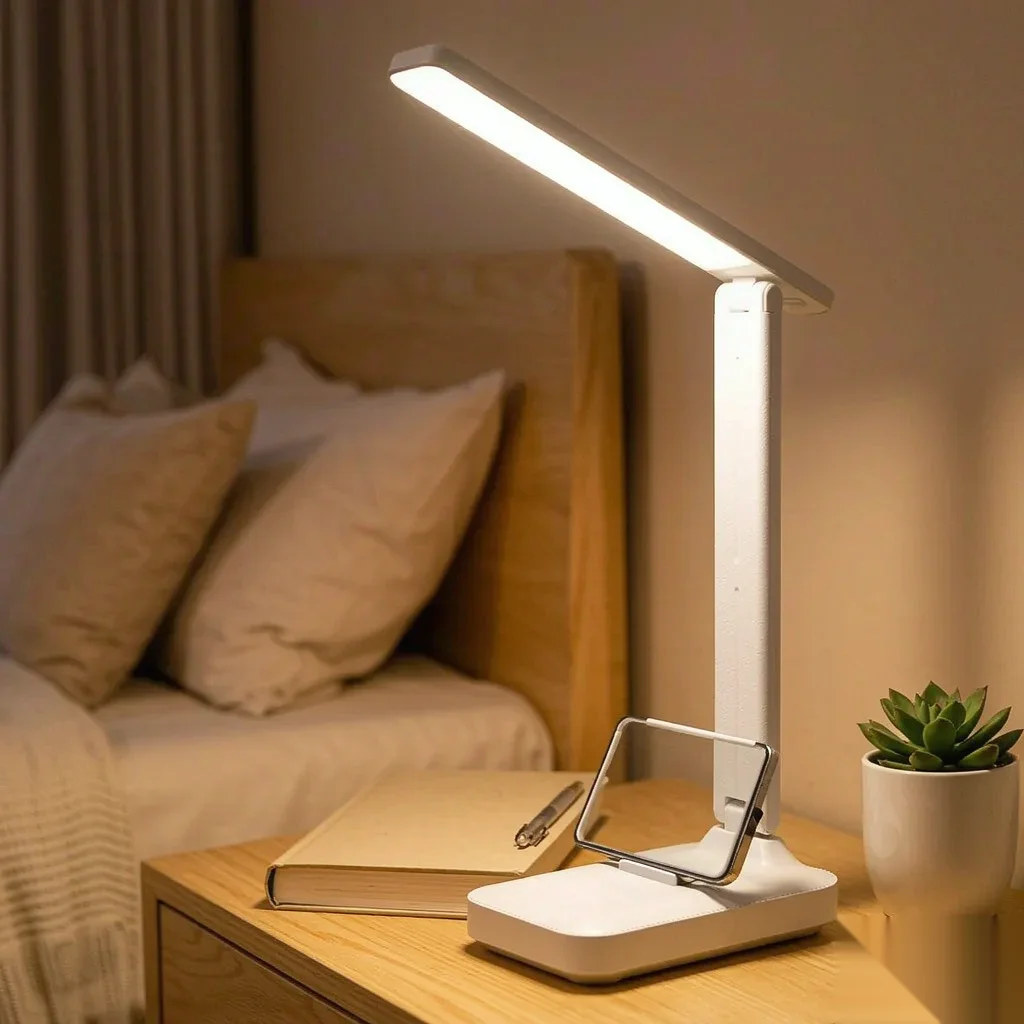 Reading Lamp LED Desk Light, Eye-Caring Dimmable Foldable 3 Color Modes for Study Dorm Bedroom Bedside Home Office Library
